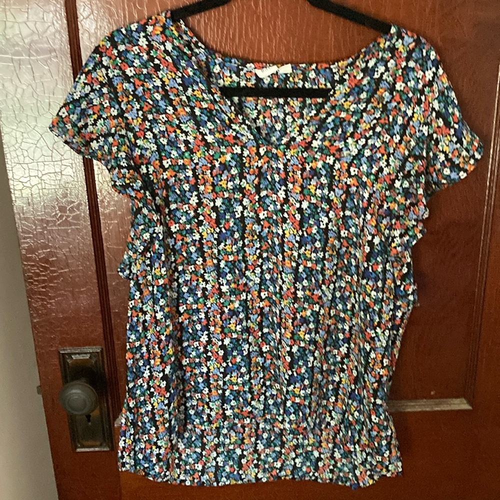 GAP Colorful Floral Print Blouse med